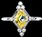 Rare Natural Fancy Yellow Parallelogram Diamond Ring