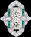 Platinum Ring with Old European Cut Diamonds