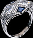 Authentic Platinum Art Deco Ring 