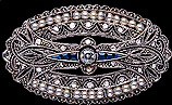 Edwardian Brooch with Diamonds Sapphires and Pearls