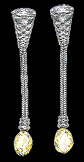 Platinum Earrings with Briolette Yellow Diamonds