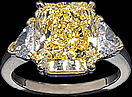 Fancy Intense Yellow Diamond Handmade Platinum