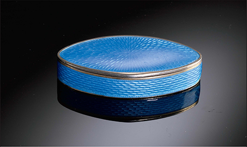 Fabergé Blue Enamel Pill Box, circa 1885 