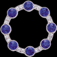 Platinum Circle Pin Sapphire and Diamond