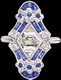 Platinum Ring with Sapphire Trim