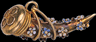 Horn with Tiny Enamel Flowers