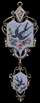 Micro Mosaic Pendant with Dove Motif
