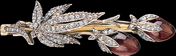 Bangle Bracelet with Cabochon Garnets and Rose Cut Diamonds