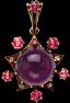 Mrs. Newman Pendant with Amethyst and Pink Sapphire