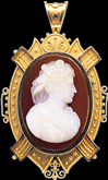 Hard Stone Cameo Pin/Pendant