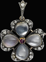 Giuliano Moonstone and Rose Cut Diamonds