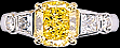 Natural Vivid Yellow Diamond Ring