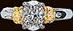 Oval Cut Diamond and Fancy Intense Yellow Diamond 